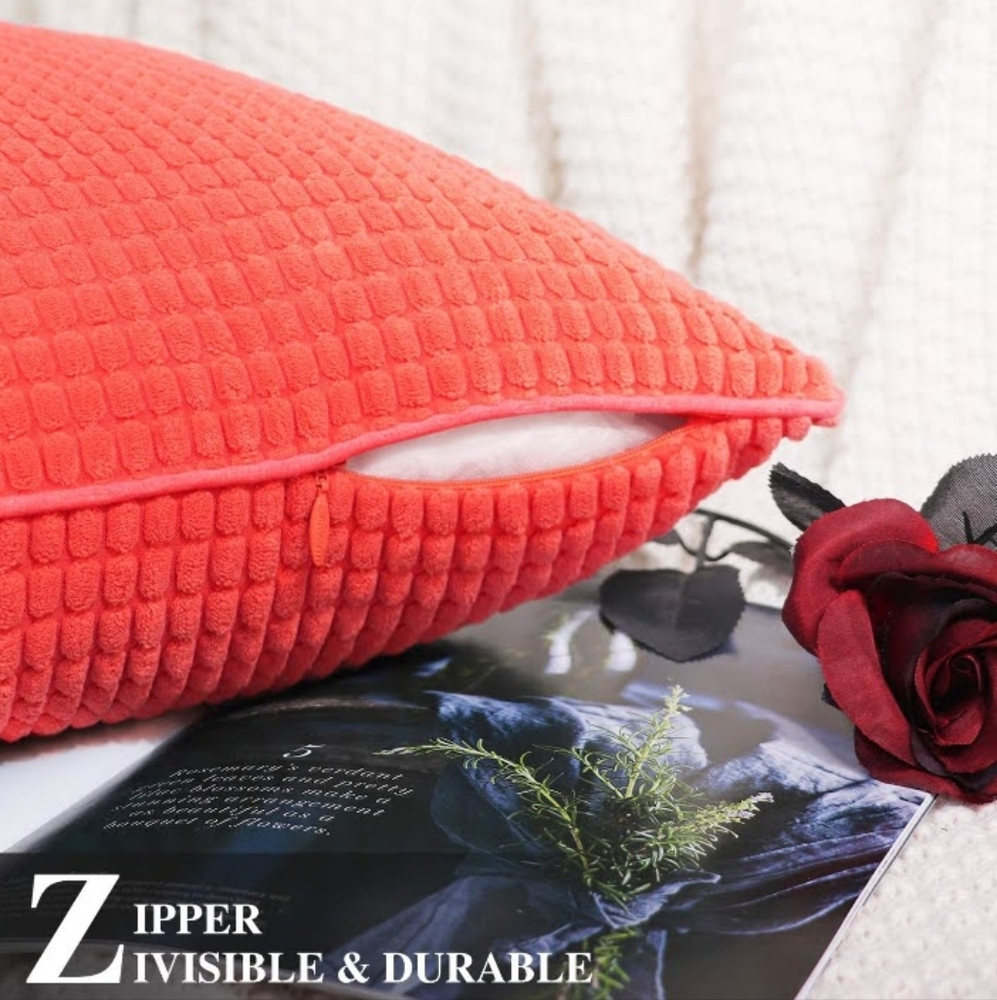 Coral Textured Pillow Covers - Picture 4 of 5